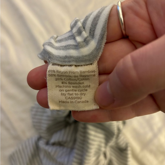 Buttercream Clothing Long Sleeved T-Shirt in Grey and White Stripe - Picture 4 of 4